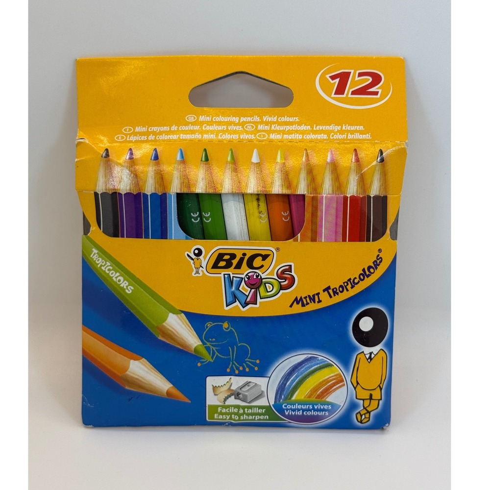 Bic Kids Mini Tropicolor Colored Pencils 12 Count Multicolor Art Supplies Sealed